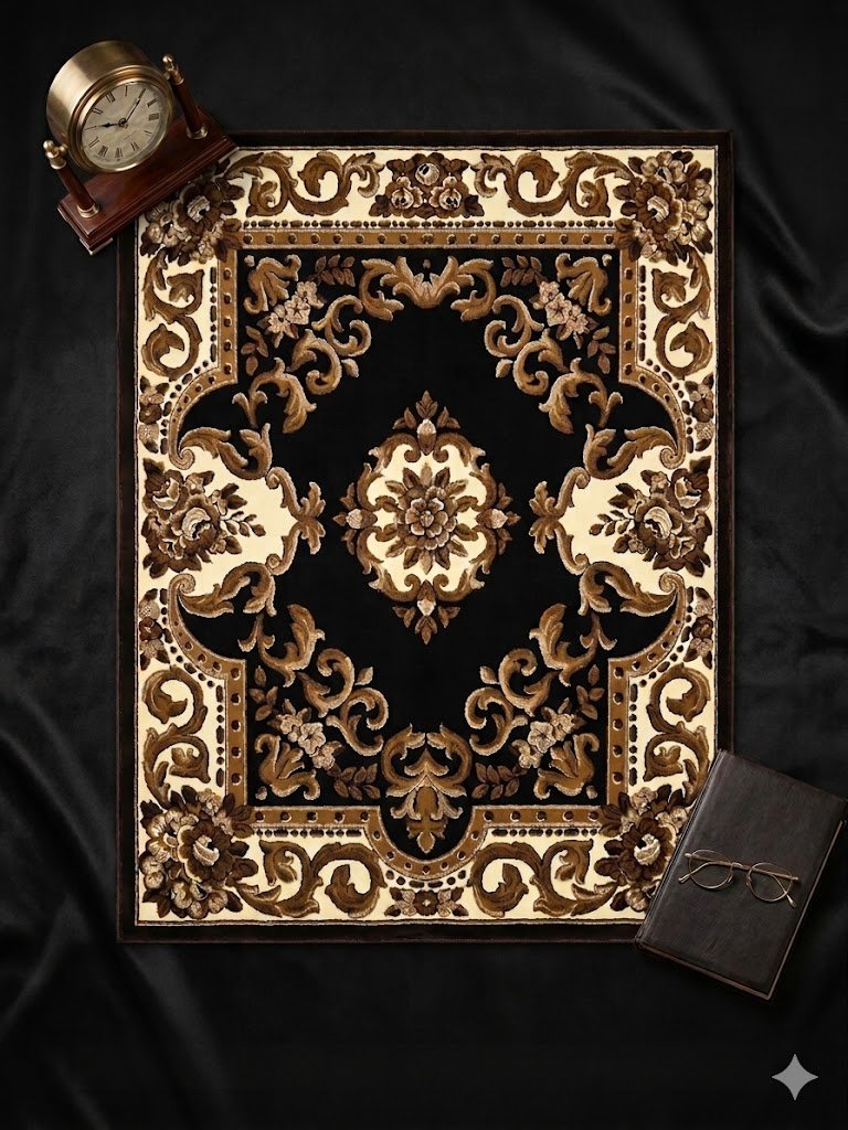 Rug, C-310, Black, 8x10