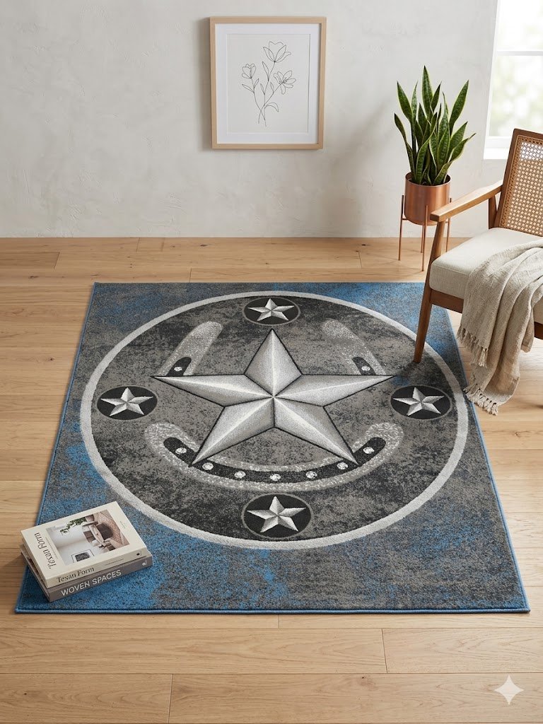Wrangler themed drop stitch rugs, Wrangler, Slate, 8x10