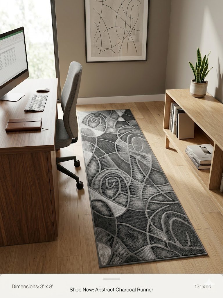 rug runner, t-860, grey, 3x8