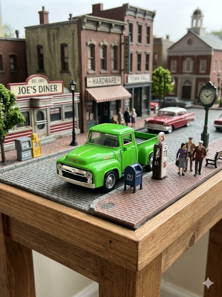 Toy, Model truck model, Green, 1:32