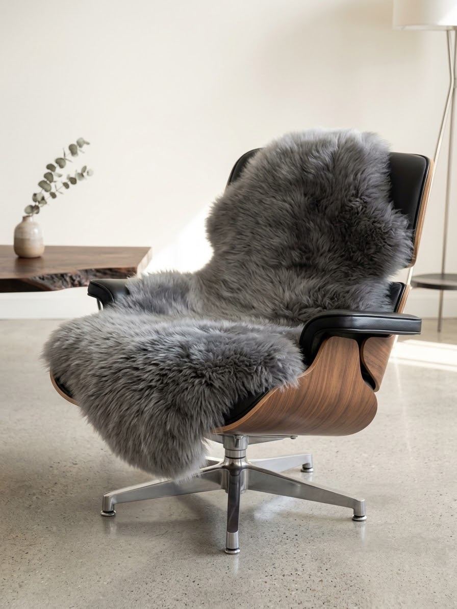 Grey Real Sheep Rug