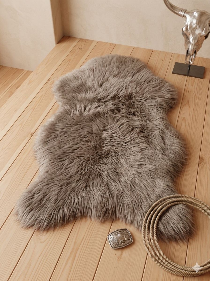 Brown Sheep Fur Rug