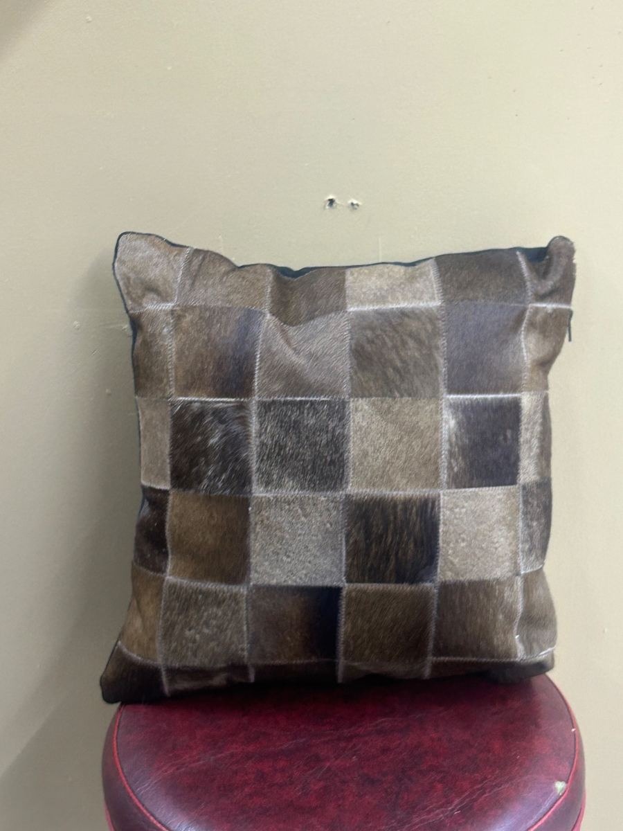 Dark Chocolate Cow Hide Pillow