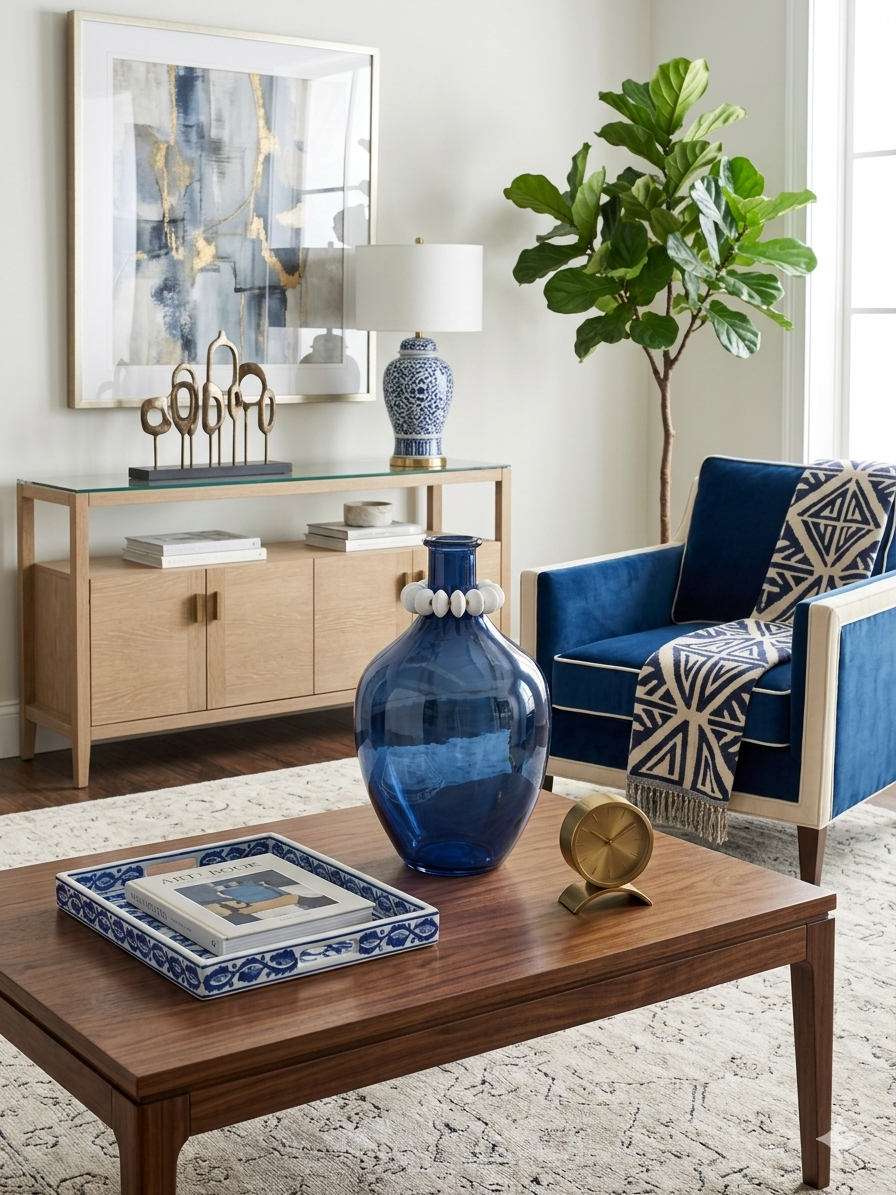Other, Vase, Blue, Blue vase size (W) 6in x 11 (H)