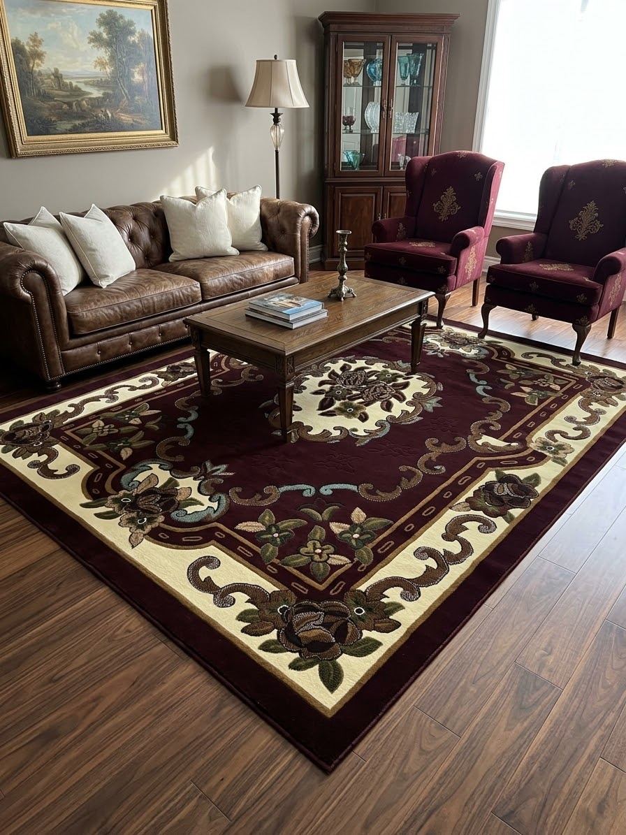 8x10 Burgundy D-121 Area Rug