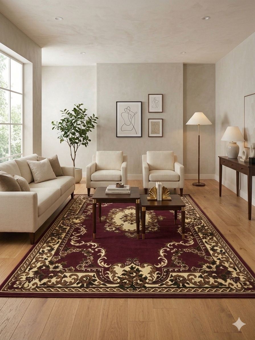 8x10 Burgundy Tag Area Rug